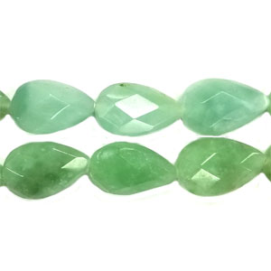 AMAZONITE QUARTZ (GLASS) FACETED PEAR CD 16X25MM